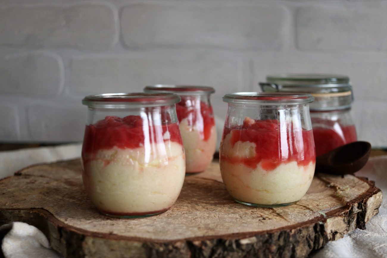 Grießpudding mit Rhabarberkompott – Herzstück