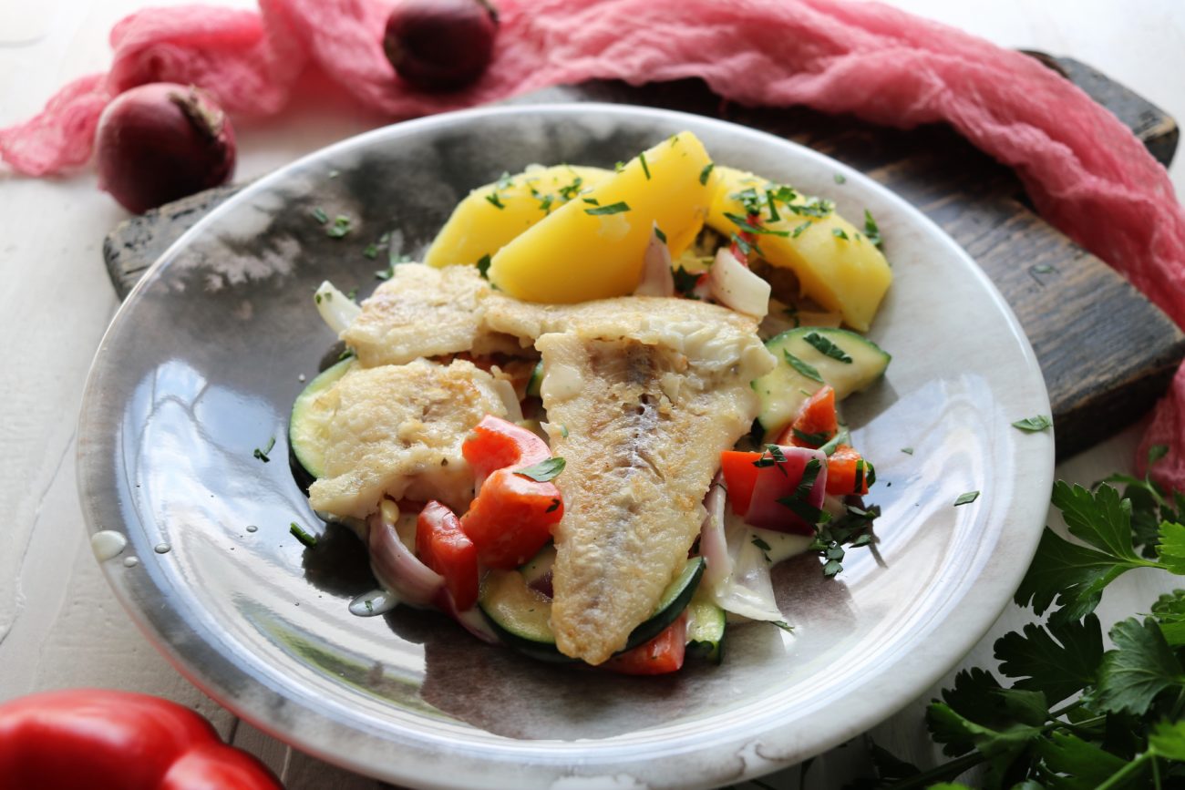 Sommergemüse mit Bratfisch – Herzstück